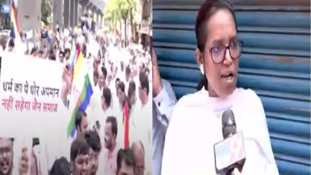 मुंबईतील जैन मंदिर पाडल्यावर जैन समाजाची संतप्त प्रतिक्रिया; वर्षा गायकवाड यांची सरकारवर टीका मुंबईच्या विलेपार्ले परिसरातील पार्श्वनाथ दिगंबर जैन मंदिरावर मुंबई महानगरपालिकेने केलेल्या कारवाईमुळे जैन समाजात संतापाची लाट उसळली आहे. दोन दिवसांपूर्वी मनपाने हे ऐतिहासिक मंदिर पाडल्याने, जैन समाजाच्या भावना दुखावल्या गेल्या. या घटनेच्या निषेधार्थ शनिवारी जैन बांधवांनी रस्त्यावर उतरून शांततेने रॅली काढली. या आंदोलनात मोठ्या संख्येने जैन समाजातील नागरिक सहभागी झाले होते.
